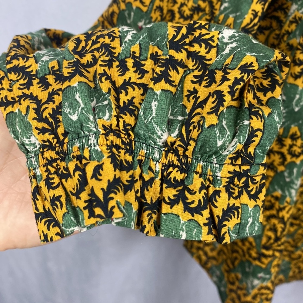 J. Crew Ratti Elephant Off Shoulder Ruffle Blouse - Size 6 - Picture 7 of 15